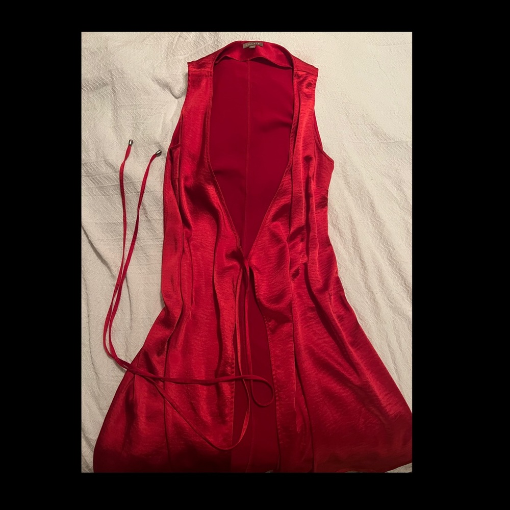 Lilla P Silk Red Ankle Length Vest